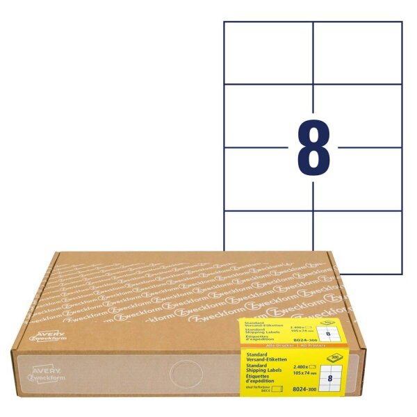 AVERY Zweckform Versandetiketten weiß 10,5 x 7,4 cm, 300 Blatt