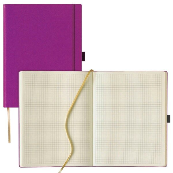 Lediberg Notizbuch Tucson ca. DIN A4 kariert, lila Hardcover 240 Seiten, 1 St.