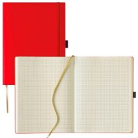 Lediberg Notizbuch ca. DIN A4 kariert, hellrot Hardcover...