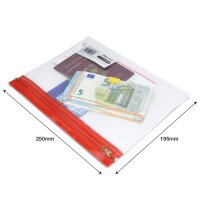 RAPESCO® Reißverschlussbeutel Zippi Bags 25,0 x 19,5 cm transparent/blau, orange, grün, rot, gelb, 5 St.