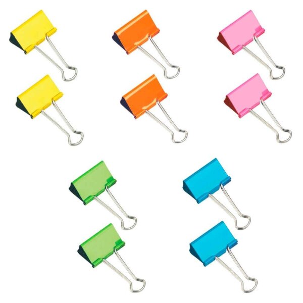 RAPESCO® Foldbackklammern farbsortiert 19,0 mm, 10 St.