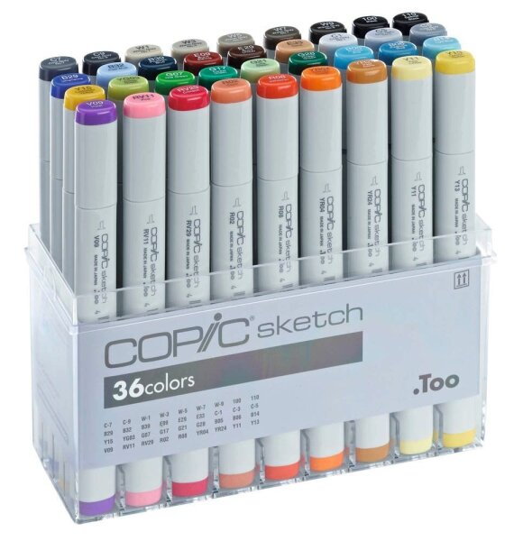 COPIC® Sketch Layoutmarker-Set farbsortiert 1,0 + 6,0 mm, 36 St.
