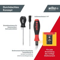 Wiha Drehmoment-Schraubendreher TorqueVario®-S 26893 14-tlg.