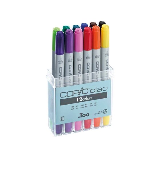 COPIC® Ciao Layoutmarker-Set farbsortiert 1,0 + 6,0 mm, 12 St.