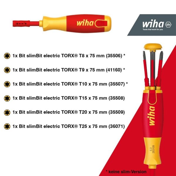 Wiha Schraubendreher-Set LiftUp elecric TORX® 41158 7-tlg.
