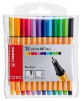 STABILO Point 88 Mini Fineliner farbsortiert 0,4 mm, 12 St.