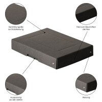 FALKEN PURE Aufbewahrungsbox 500 Blatt schwarz 18,0 x 25,0 x 4,0 cm, 1 St.