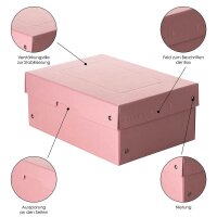 FALKEN PURE Aufbewahrungsbox 1250 Blatt pastellorange, pastellblau, pastellrosa, pastellgrün, pastellgelb 18,0 x 25,0 x 10,0 cm, 5 St.