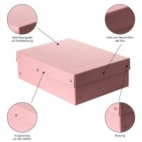 FALKEN PURE Aufbewahrungsbox 1250 Blatt pastellorange, pastellblau, pastellrosa, pastellgrün, pastellgelb 24,0 x 32,0 x 10,0 cm, 5 St.