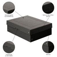 FALKEN PURE Aufbewahrungsbox 7,0 l schwarz 24,0 x 32,0 x 10,0 cm, 1 St.
