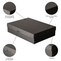 FALKEN PURE Aufbewahrungsbox 14,0 l schwarz 32,0 x 44,0 x 10,0 cm, 1 St.