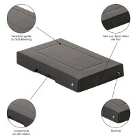 FALKEN PURE Aufbewahrungsbox 310 Blatt schwarz 12,0 x 18,5 x 2,5 cm, 1 St.