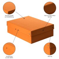 FALKEN PURE Aufbewahrungsbox 1250 Blatt pastellorange 24,0 x 32,0 x 10,0 cm, 1 St.