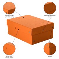 FALKEN PURE Aufbewahrungsbox 1250 Blatt pastellorange 18,0 x 25,0 x 10,0 cm, 1 St.