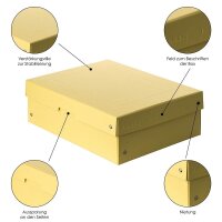 FALKEN PURE Aufbewahrungsbox 1250 Blatt pastellgelb 24,0 x 32,0 x 10,0 cm, 1 St.