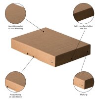 FALKEN PURE Aufbewahrungsbox 500 Blatt braun 18,0 x 25,0 x 4,0 cm, 1 St.