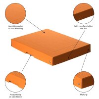 FALKEN PURE Aufbewahrungsbox 500 Blatt pastellorange 24,0 x 32,0 x 4,0 cm, 1 St.