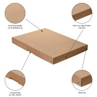 FALKEN PURE Aufbewahrungsbox 500 Blatt braun 32,0 x 44,0 x 4,0 cm, 1 St.