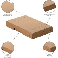 FALKEN PURE Aufbewahrungsbox 310 Blatt natronbraun 12,0 x 18,5 x 2,5 cm, 1 St.