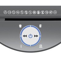 LEITZ IQ OptiMax Small Office 350 Aktenvernichter mit Partikelschnitt P-5, 2 x15 mm, bis 8 Blatt, weiß