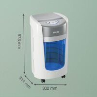 LEITZ IQ OptiMax Home Office 225 Aktenvernichter mit Partikelschnitt P-5, 2 x 15 mm, bis 6 Blatt, weiß