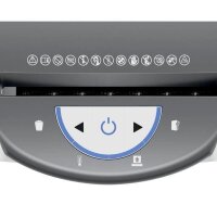 LEITZ IQ OptiMax Home Office 225 Aktenvernichter mit Partikelschnitt P-5, 2 x 15 mm, bis 6 Blatt, weiß