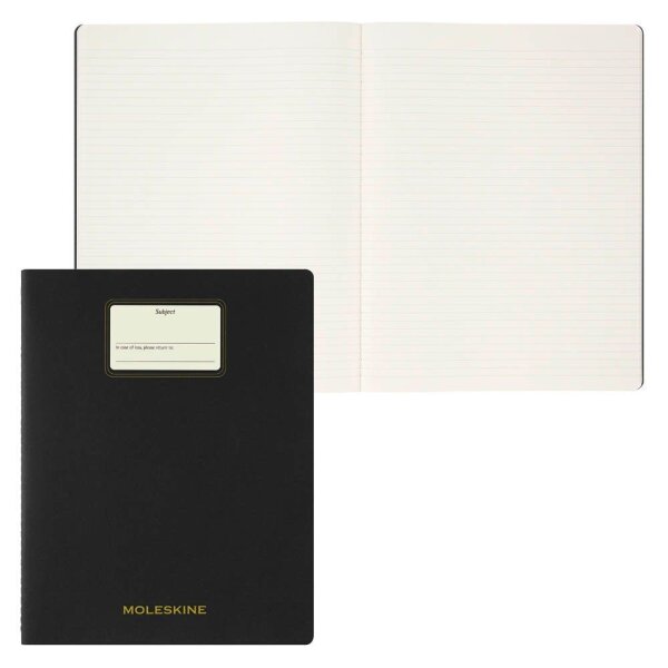 MOLESKINE Notizbuch Student Cahier XXL ca. DIN A4 quer liniert, schwarz Hardcover 120 Seiten, 1 St.