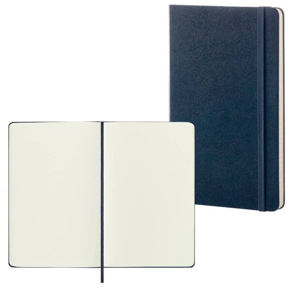 MOLESKINE Notizbuch Classic Collection fester Einband ca. DIN A5 blanko, saphir Hardcover 240 Seiten, 1 St.
