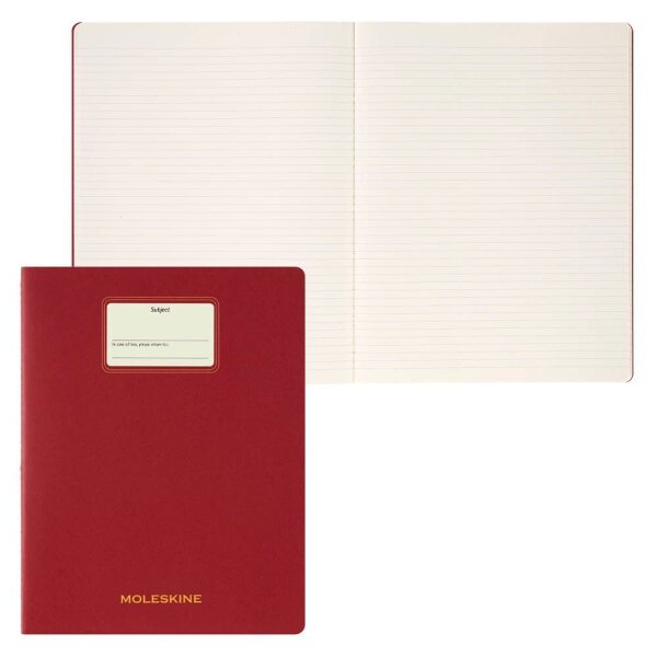 MOLESKINE Notizbuch Student Cahier XXL ca. DIN A4 quer liniert, rot Hardcover 120 Seiten, 1 St.