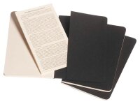 MOLESKINE Notizbücher Cahier ca. DIN A6 blanko, schwarz Softcover 64 Seiten, 3 St.