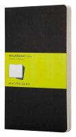 MOLESKINE Notizbücher Cahier ca. DIN A6 blanko, schwarz Softcover 64 Seiten, 3 St.