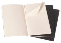 MOLESKINE Notizbücher Cahier ca. DIN A6 blanko, schwarz Softcover 64 Seiten, 3 St.