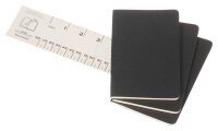 MOLESKINE Notizbücher Cahier ca. DIN A6 blanko, schwarz Softcover 64 Seiten, 3 St.
