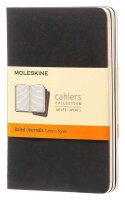MOLESKINE Notizbücher Cahier ca. DIN A6 liniert, schwarz Softcover 64 Seiten, 3 St.