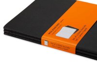MOLESKINE Notizbücher Cahier ca. DIN A6 liniert, schwarz Softcover 64 Seiten, 3 St.