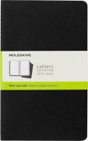 MOLESKINE Notizbücher Cahier ca. DIN A5 blanko, schwarz Softcover 80 Seiten, 3 St.