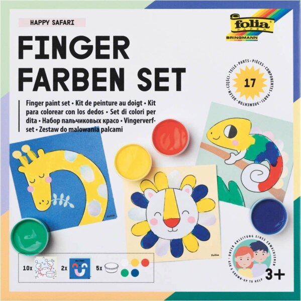 folia Happy Safari Fingerfarben farbsortiert 5 x 30,0 ml, 5 St.