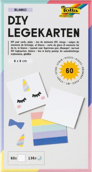 folia Bastelset Blanko DIY Legekarten blanko