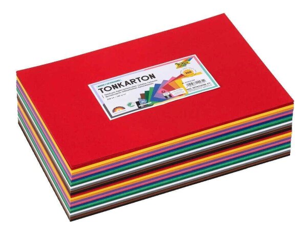 folia Tonpapier farbsortiert 180 g/qm 300 Blatt