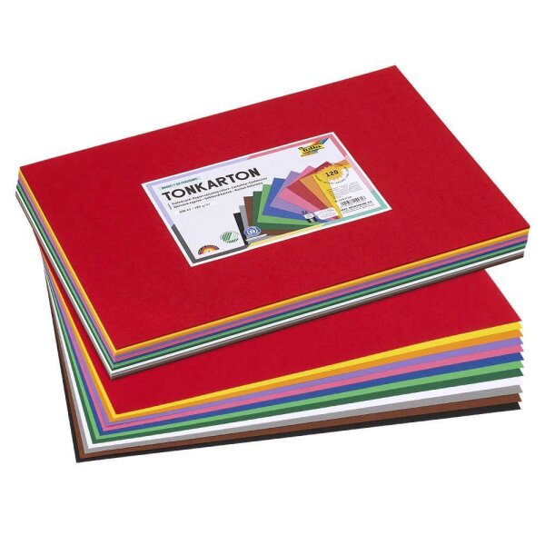 folia Tonpapier farbsortiert 180 g/qm 120 Blatt