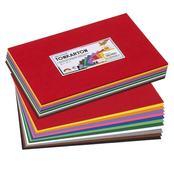 folia Tonpapier farbsortiert 180 g/qm 120 Blatt