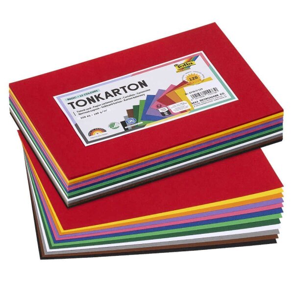 folia Tonpapier farbsortiert 180 g/qm 120 Blatt