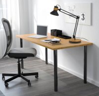 unilux BAYA BAMBOO LED Schreibtischlampe schwarz/bambus...