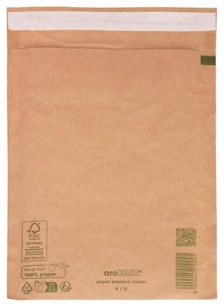 aroFAIR® Polstertaschen Gr. 4/D braun für DIN A5, 100 St.