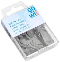 Gowi Eckenklammern silber 1,9 x 1,8 cm, 100 St.