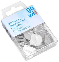 Gowi Eckenklammern aluminium  1,9 x 1,8 cm, 100 St.