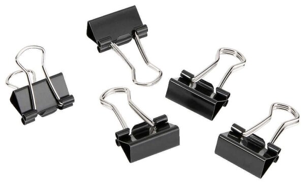 Gowi Foldbackklammern schwarz 1,5 cm, 12 St.
