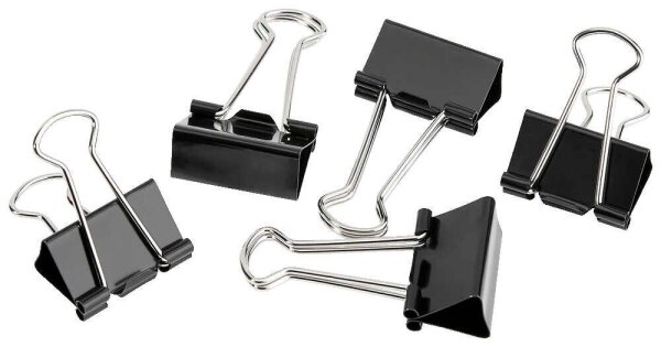 Gowi Foldbackklammern schwarz 2,5 cm, 12 St.