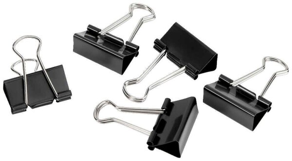 Gowi Foldbackklammern schwarz 3,2 cm, 12 St.