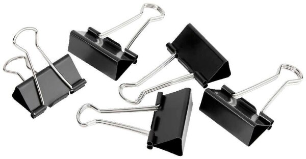 Gowi Foldbackklammern schwarz 4,1 cm, 12 St.